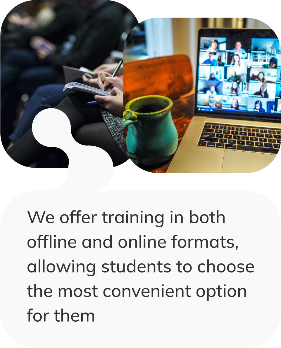 We offer training in both offline and online Mobile